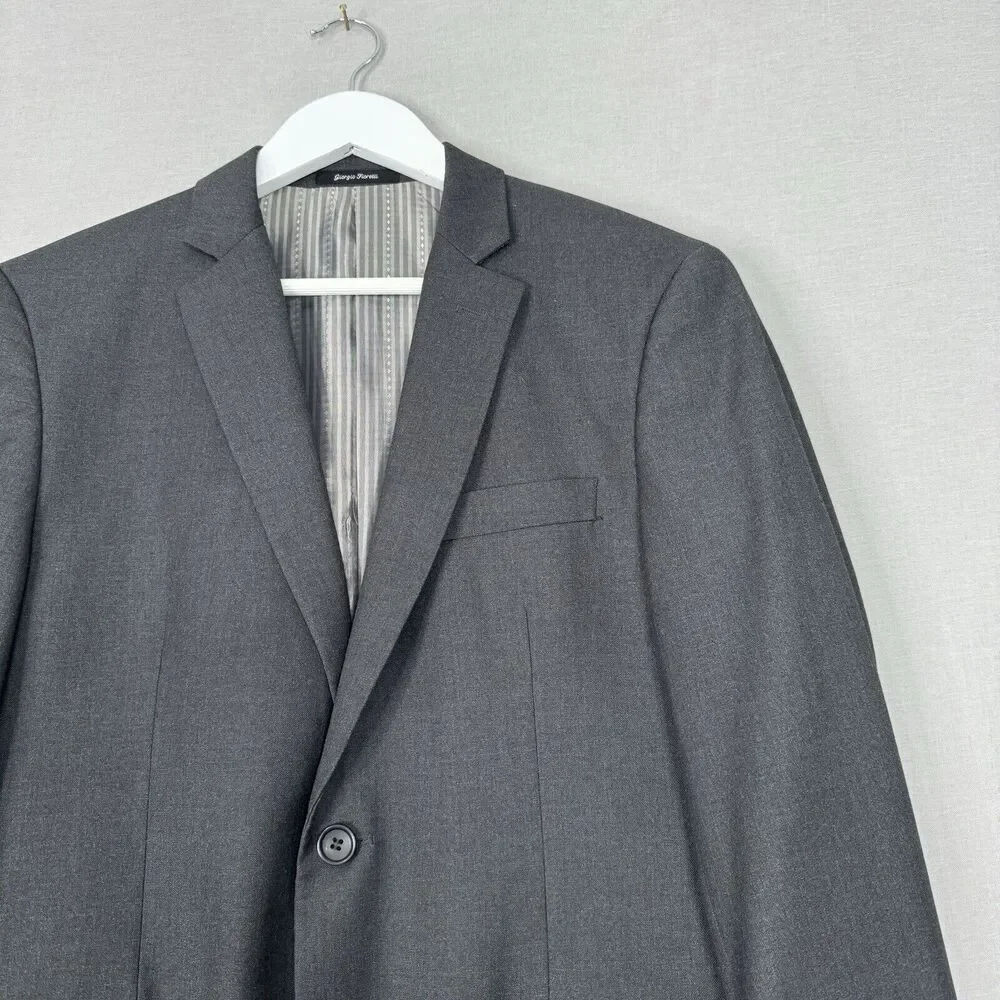 Giorgio Fiorelli Mens Suit Jacket 40 Charcoal Gray Euro Slim‎ Fit Blazer Formal